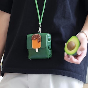 Adorabile mini borsa a tracolla in pelle Porta auricolari in pelle Portamonete in pelle Organizzatore per auricolari Porta rossetto