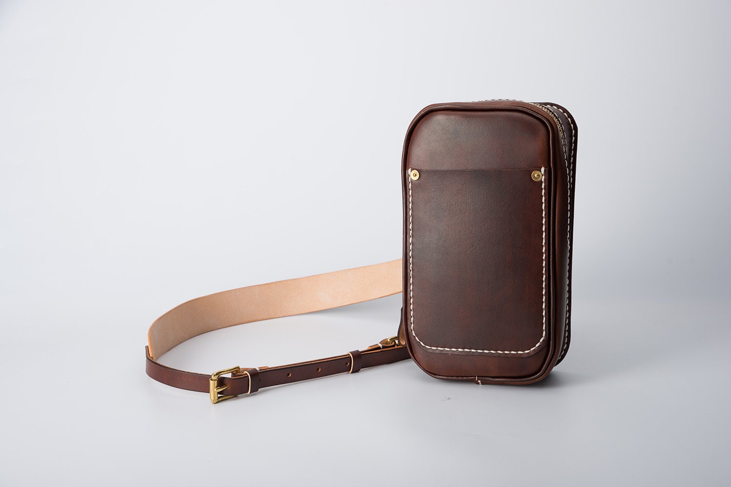 Handmade Leather Sling Bag: Brown Crossbody Backpack - Etsy