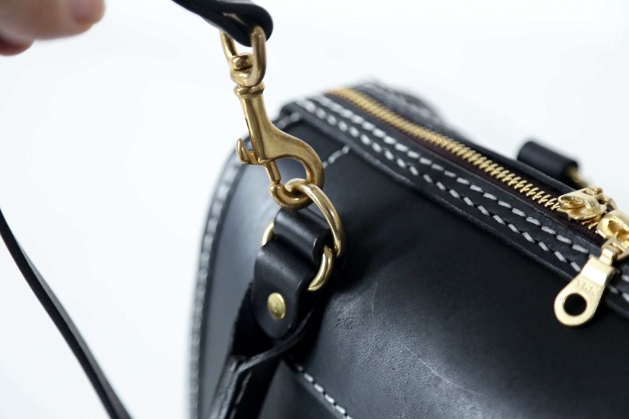 Mini Boston Bag- Women's Leather Barrel Bag Handmade