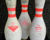 Game Room Ready Vintage Bowling Pin Various Manufacturers Well Used Condition Colorful Accent Great Addition to Home Game