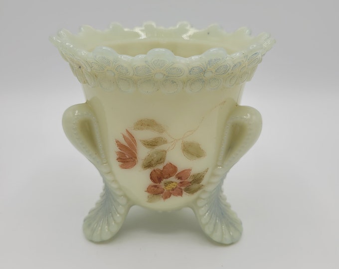 Victorian Antique Northwood Rare Three Legged Spooner Dish is Hand