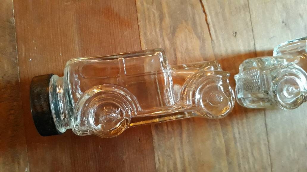 Antique Glass Car Candy Containers With Lids Set of 2 Classic Etsy