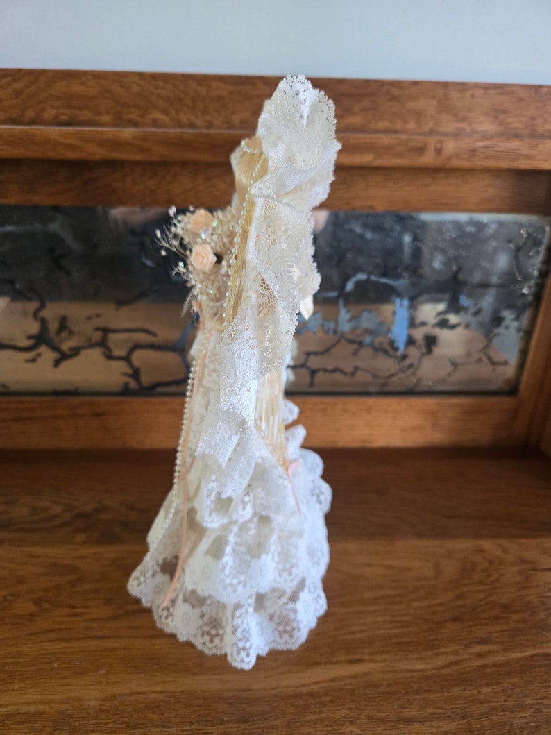Vintage Cornhusk Christmas Angel Tree Topper Angel Decor Has Beautiful