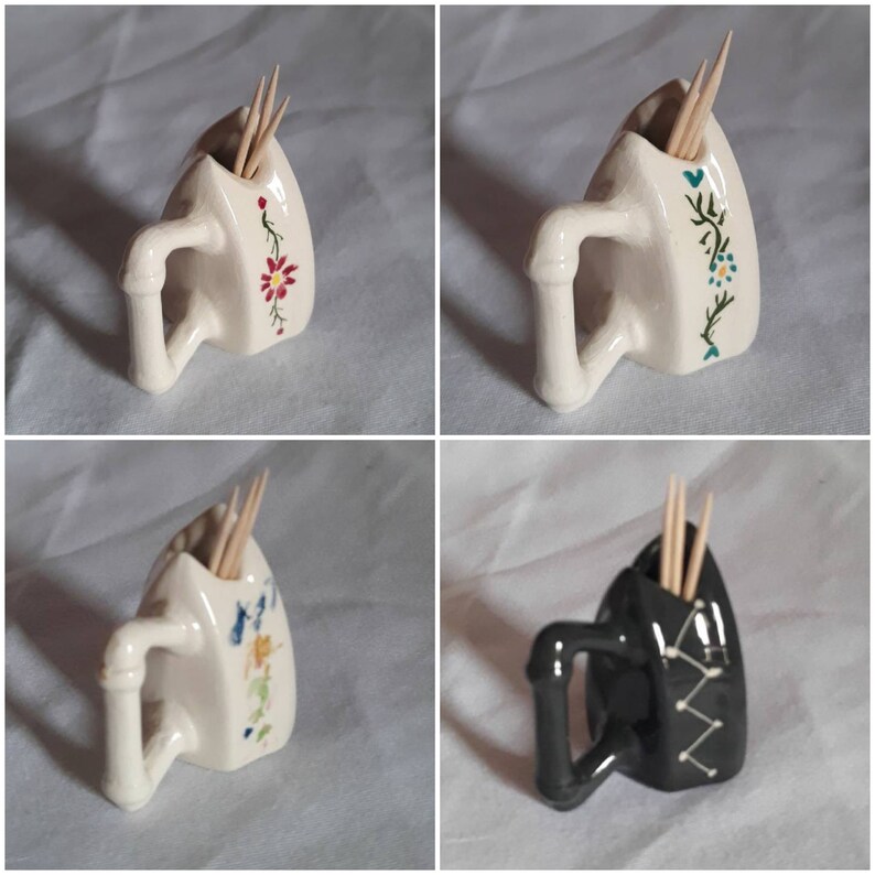 Vintage Ceramic Clothes Iron Toothpick Holder Choice of 4 Etsy