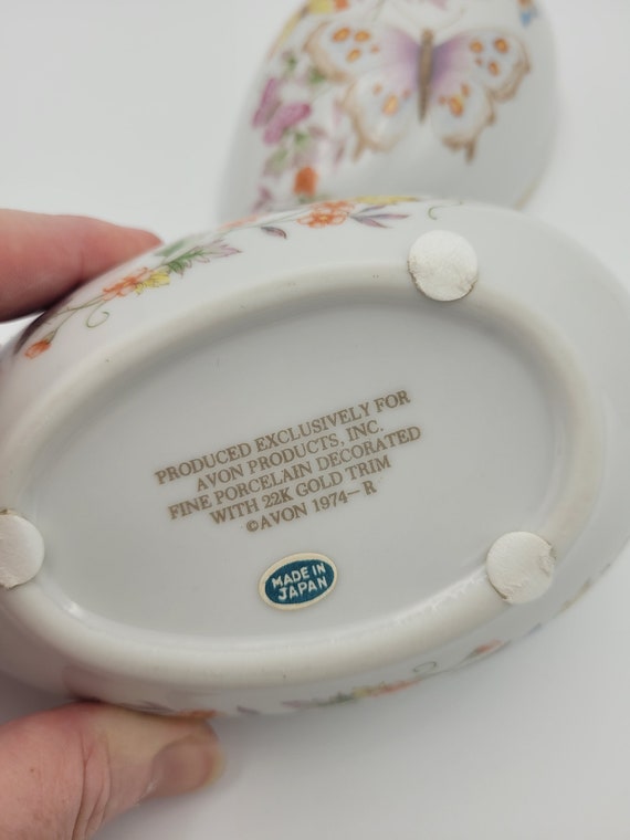 Oval Egg Shaped Vintage Large Porcelain Jewelry T… - image 5
