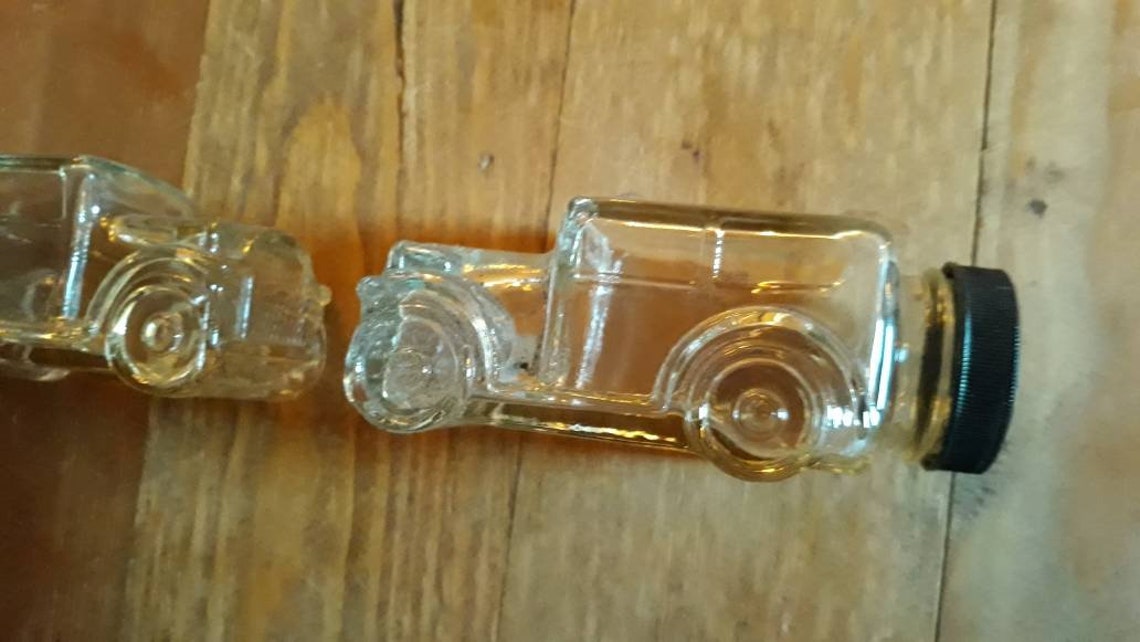 Antique Glass Car Candy Containers With Lids Set of 2 Classic Etsy