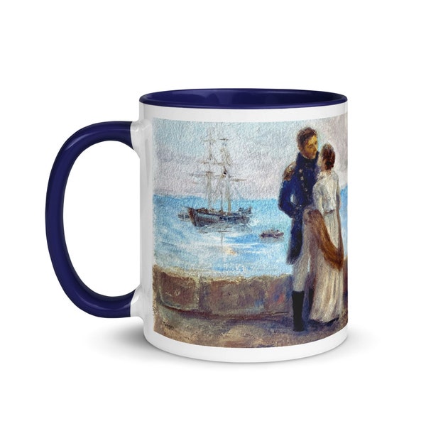 Persuasion Captain Wentworth and Anne Elliot Mug with Color Inside