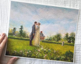 Emma and Mr Knightley Fine Art Print | Jane Austen literary art + gifts