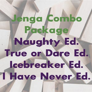 Naughty Combo Package! Jenga Game Gift for Him, Gift for Her, Group Game, Adult Fun Game, Drinking Game, Pineapple, Lifestyle, I Have Never