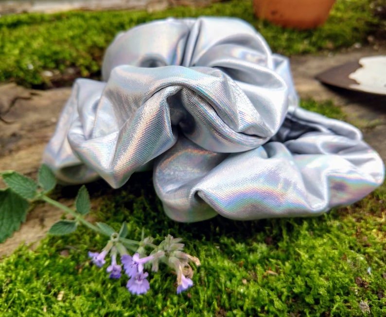 Holographic Rainbow Scrunchie handmade