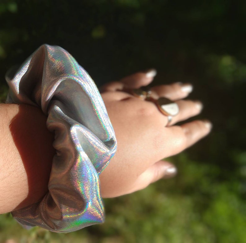Holographic Rainbow Scrunchie handmade