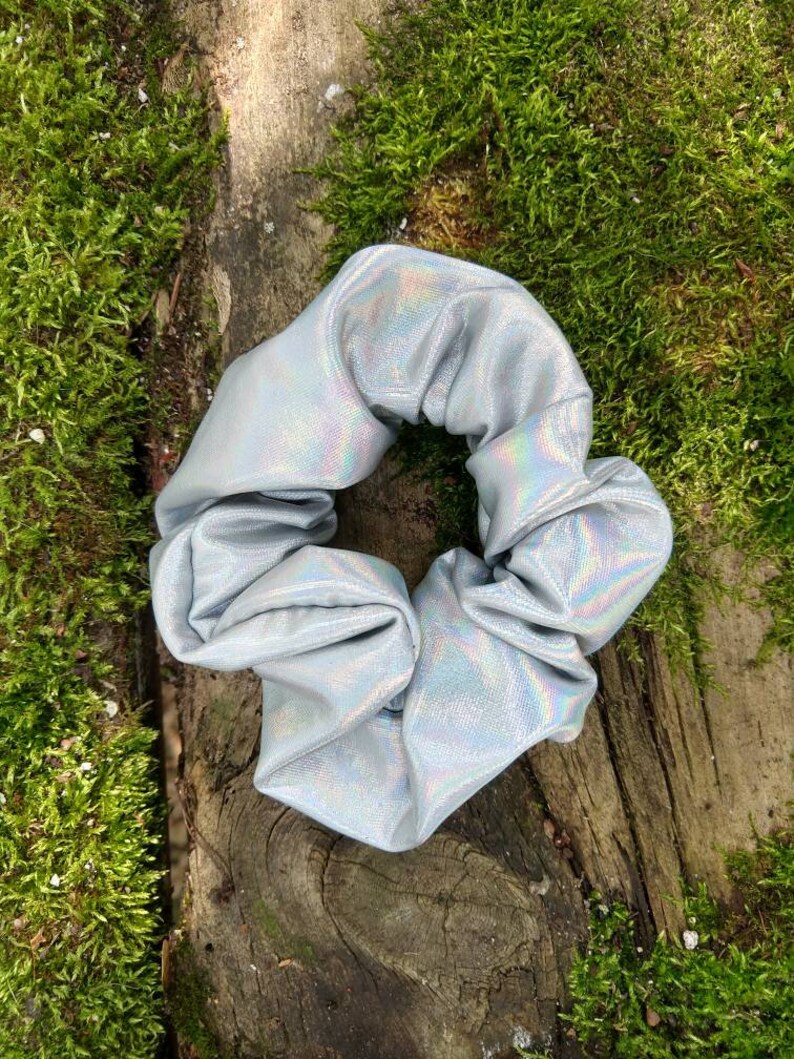 Holographic Rainbow Scrunchie handmade