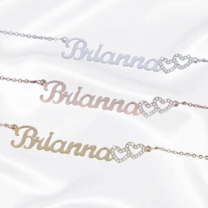 Double Heat Name Necklace | Personalized Necklace | Custom Necklace | Necklace for her | Bridesmaid Gift | Handmade gift