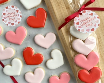 Valentine's Day Cookies, Valentine’s Heart Sugar Cookies - Mini 4 pack