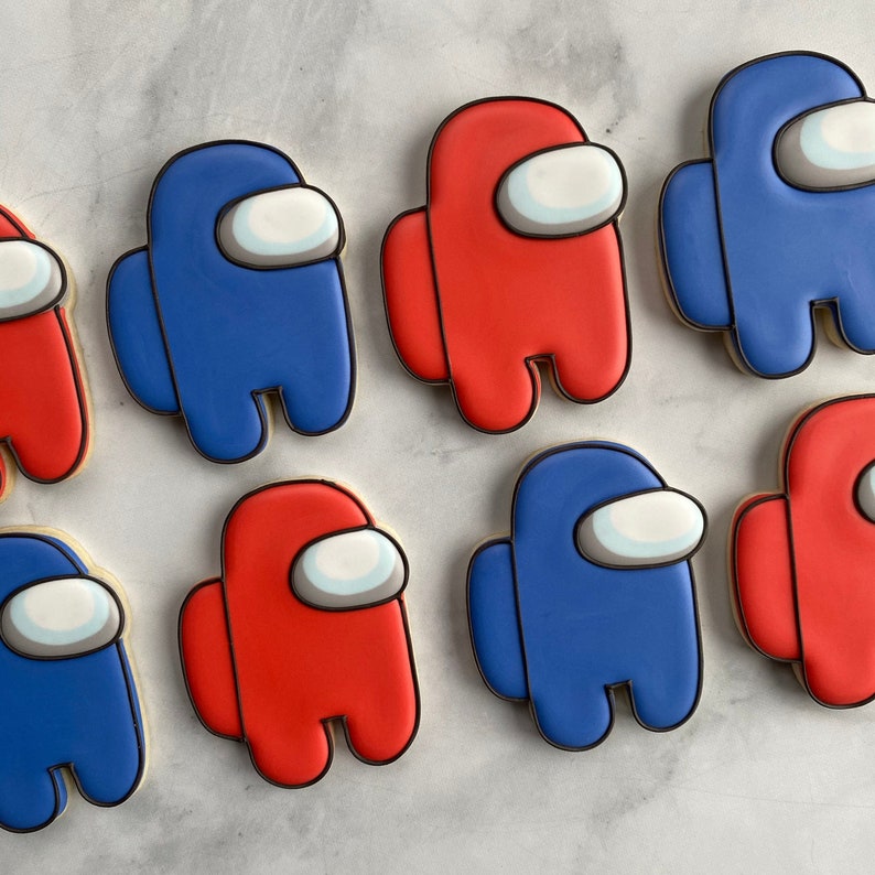 Among Us Birthday Decorated Sugar Cookies 1 Dozen Etsy