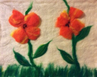 2 flowers standing alone