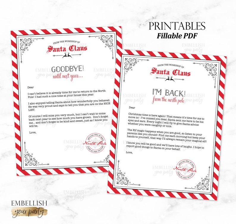 Christmas Elf Arrival Letter Elf Welcome Letter Fillable PDF Elf 