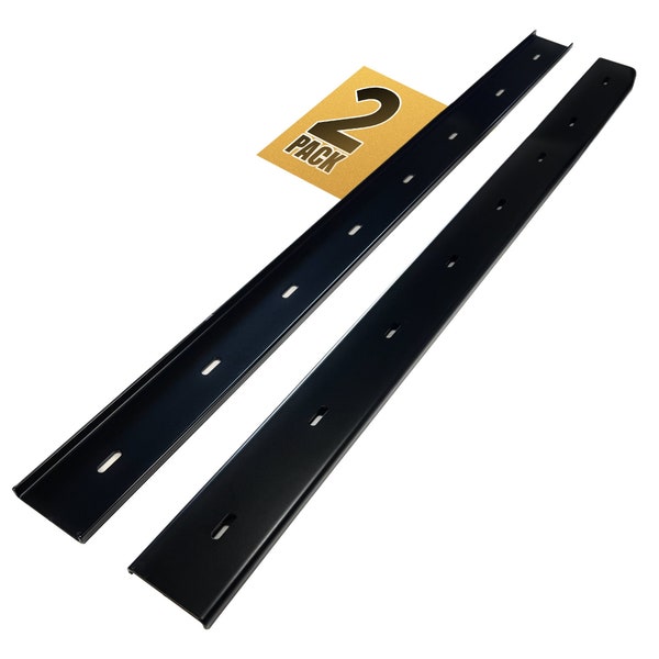 Set of 2 - C Channel Steel Support for Table Top Live Edge Slab, C-Channel Woodworking, Black Powder Coat Finish