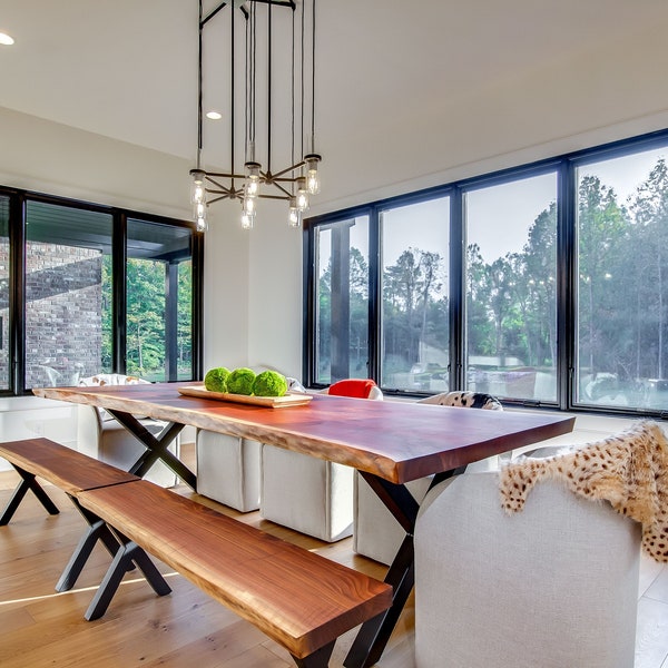 Custom Live Edge Slab Walnut Dining Table | Wooden Dine Table | Build to Order