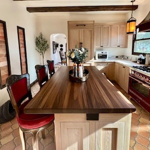 Custom Wooden Butcher Block Walnut Countertop | Kitchen Island |  Kitchen Decor