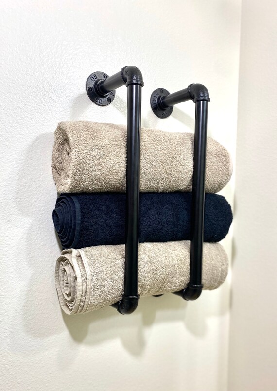 Towel Bar, Set Of Industrial Pipe Towel Rack, 16Inch Bath Towel Holder