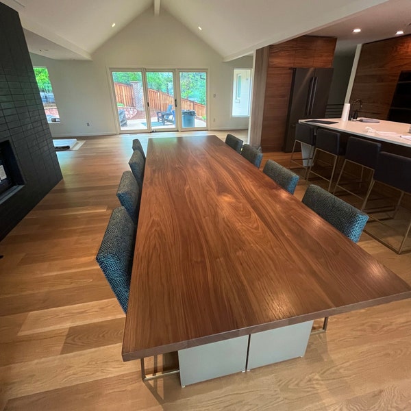 Custom Solid Walnut Dining Room table | Walnut Dine Table Top | Solid Wood Dining Room Table