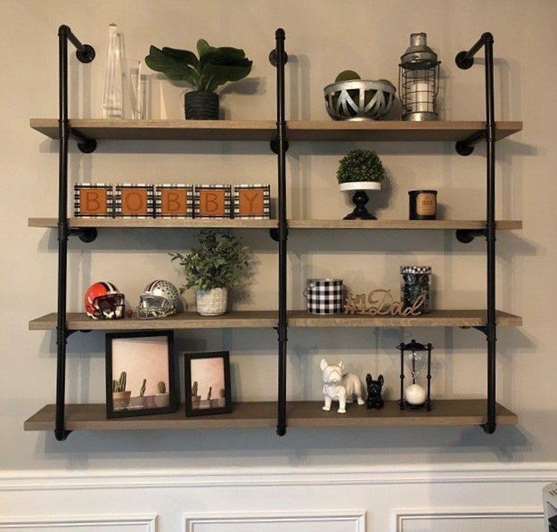 5tiers Industrial Pipe Shelf Brackets Custom Pipe Shelf Etsy