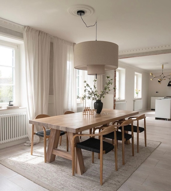 Custom oak dining table deals
