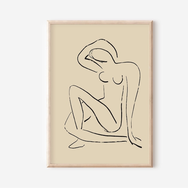 Matisse Abstract Body Print Matisse Poster Matisse Abstract Female Print Neutral Matisse Printable Wall Art Nude Female Print Woman Line Art