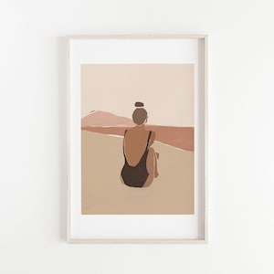 Abstract Woman Art Minimal Boho Poster, Terracotta Wall Art Abstract Female, INSTANT DOWNLOAD, Earth Tones Print Modern Wall Art Printable