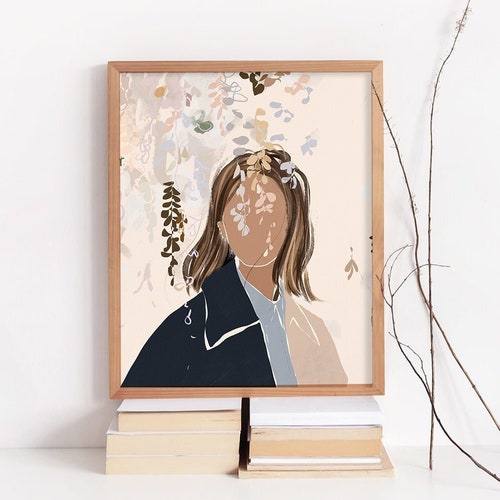 Feminine Wall Art Boho Gallery Wall Abstract Woman Print Etsy
