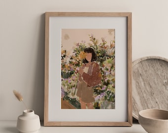 Pittura di girasole Poster artistici da parete femminili Estetica Il futuro è femminile Arte da parete dai toni caldi DOWNLOAD IMMEDIATO Stampe arancione bruciato
