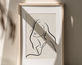 女性の顔の線画アート ニュートラルな装飾 ミニマルな線画アート 女性プリント 女性の肖像画 線画ポスター モダンな顔のスケッチ 印刷可能 今話題