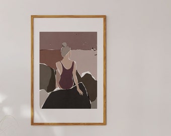Abstract People Art, Abstract Face Print, Feminist Art, Modern Abstract Art, Abstract Wall Art, Minimalist Print, Living Room Wall Art
