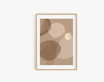 Abstract Wall Art Printable Instant Download, Modern Mid century Poster, Boho Neutral Above Bed Art, Wall Art Simple Prints Minimalist