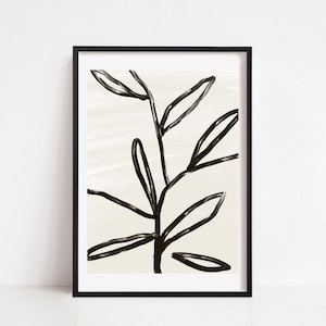 Abstract Botanical Print Botanical Wall ArtGallery Wall Art Minimal Prints Modern Wall Art Printable Poster Black and White Abstract Art