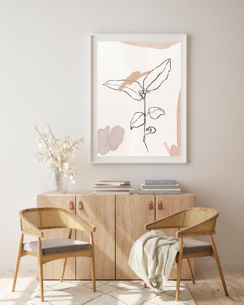 Abstract Botanical Line Art Instant Download, Printable Wall Art ...
