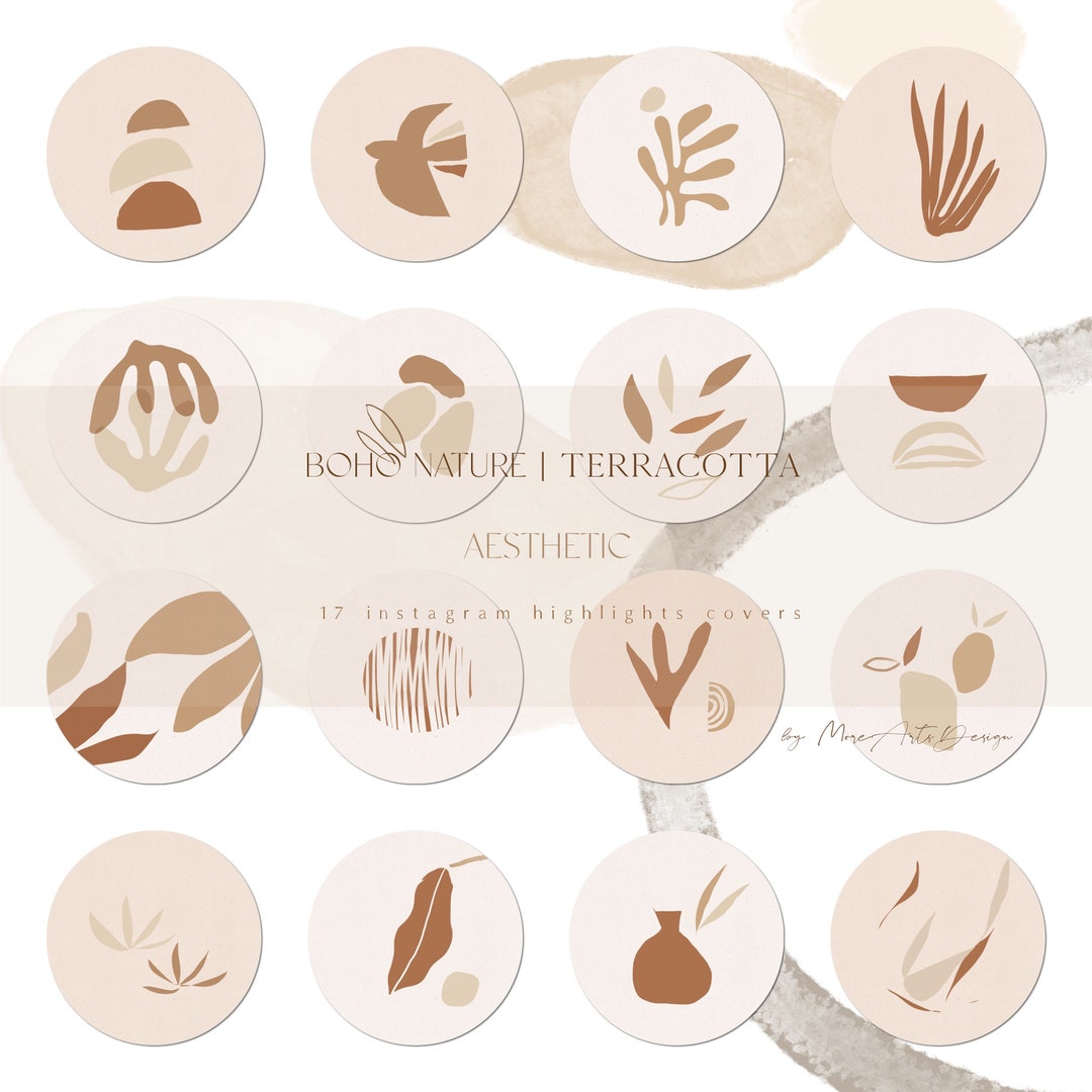 17 Boho Earth Tones Highlight Covers for Instagram, Social Media Icons ...