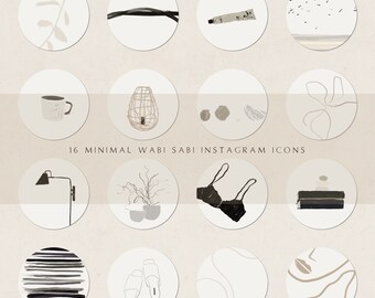 Minimal Neutral Aesthetic Wabi Sabi Instagram Highlight Icons