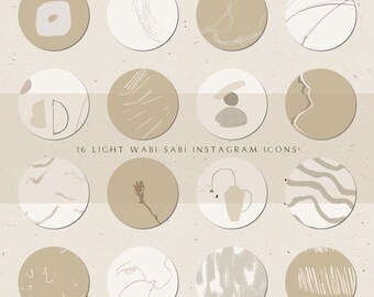 Wabi Sabi Instagram Story Highlight Covers For Instagram, Social Media Icons Instagram Story Highlights, Influencer Branding Media Kit