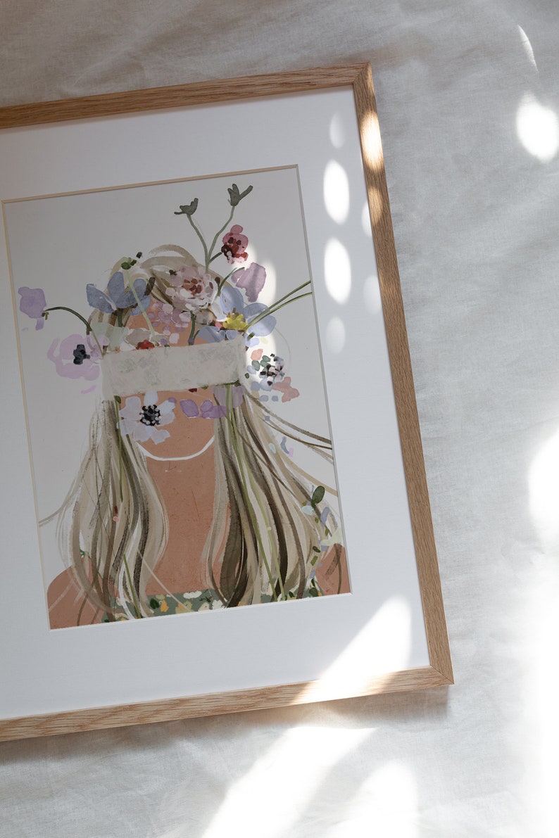 Botanical Abstract Face Feminine Art Figure Drawing Print - Etsy