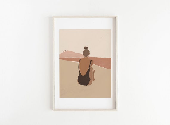 Abstract Woman Art Minimal Boho Poster, Terracotta Wall Art Abstract Female, INSTANT DOWNLOAD, Earth Tones Print Modern Wall Art Printable