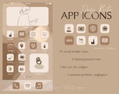 50 IOS 14  Neutral Beige App Icons, Minimalist Design Elements, Widgetsmith IOS 14, Instagram Post Templates, IOS 14 Aesthetic Media Kit