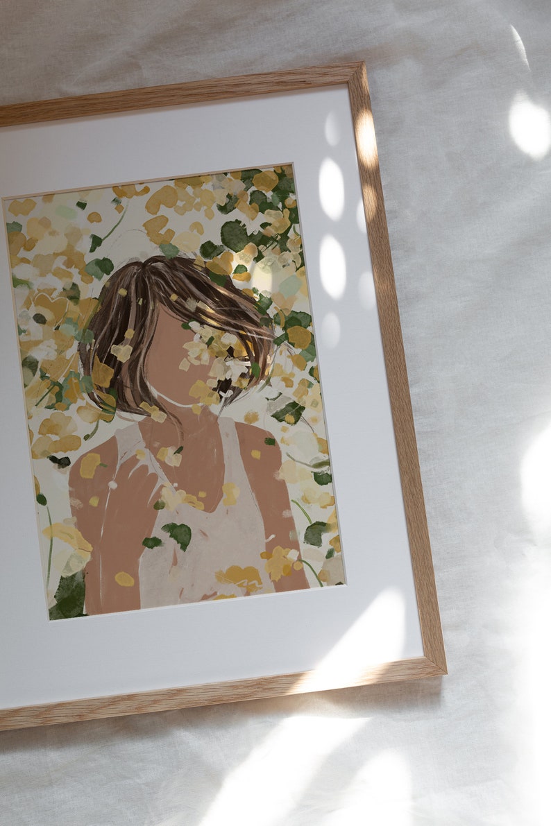 Minimal Flower Feminine Wall Art Print Above Bed Art Natural - Etsy