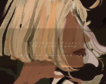 Minimal Portrait Art Poster | Abstract Woman Illustration | Modern Neutral Wall Art | Aesthetic Figurative Print | Digital Download