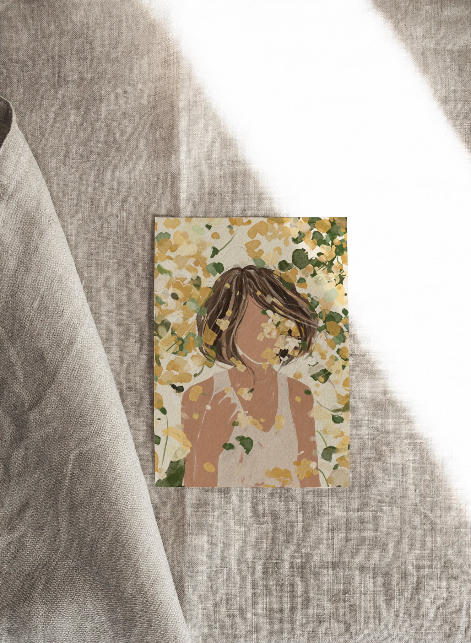 Minimal Flower Feminine Wall Art Print Above Bed Art Natural Hair Art ...
