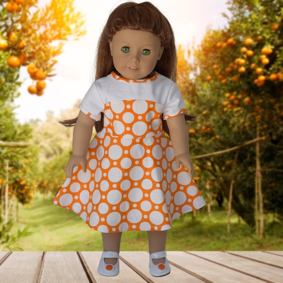 Orange and white polka dot dress hot sale
