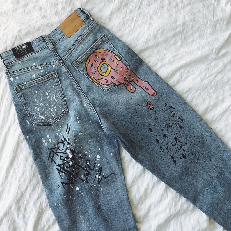 Personalized Hand Painted Custom Jeans - Etsy