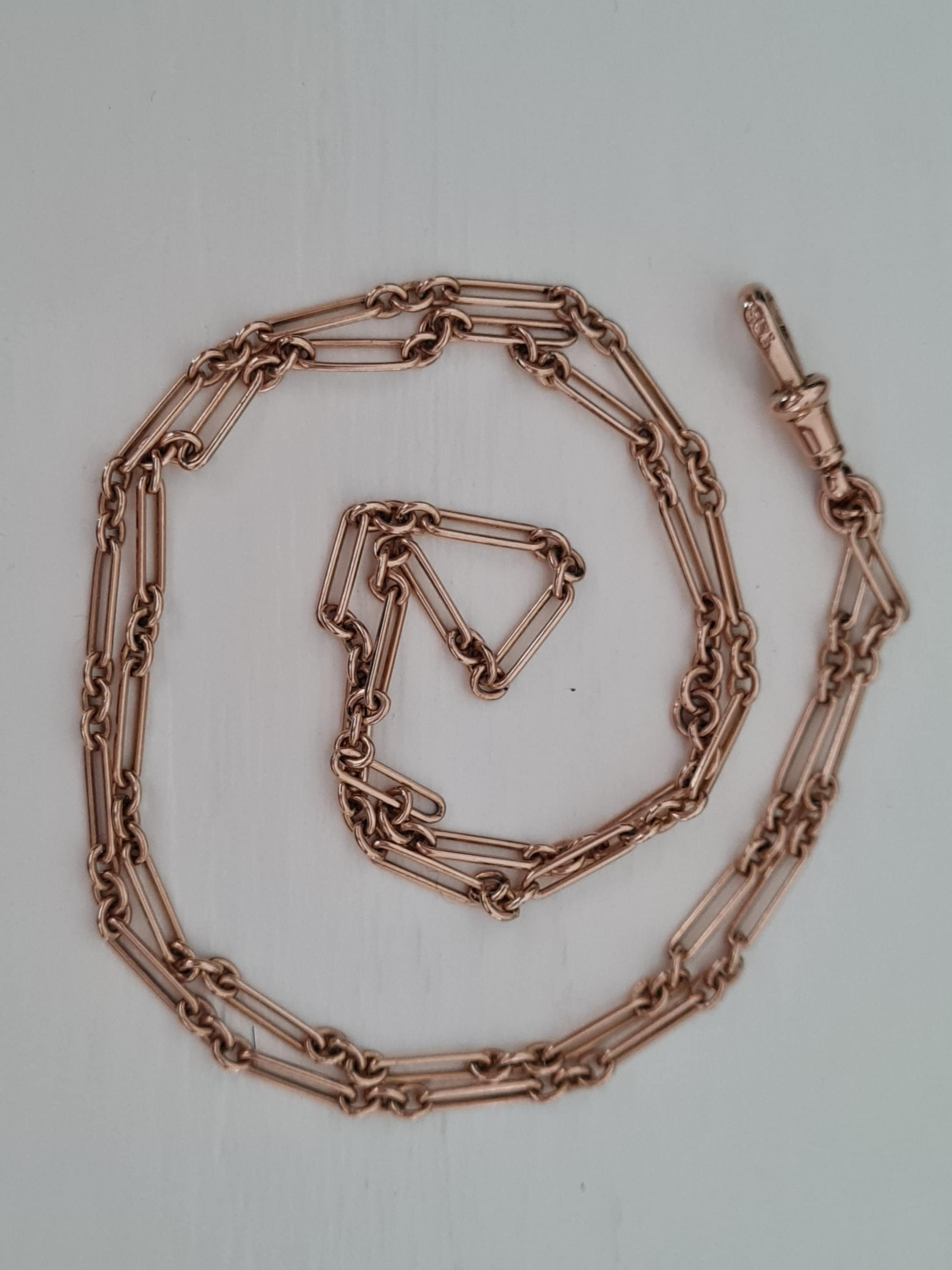 Antique Edwardian rose gold paper clip necklace chain Etsy