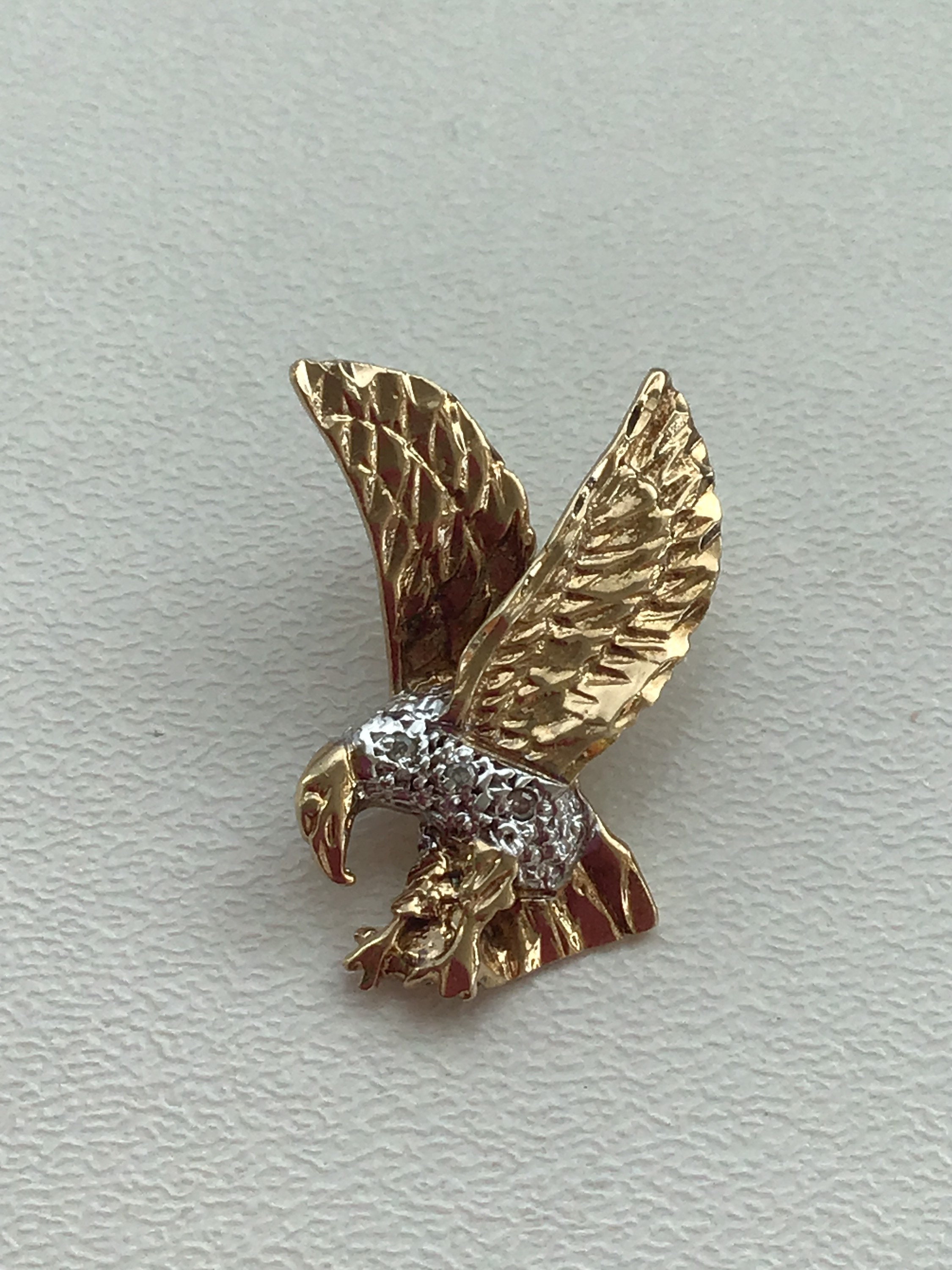 9ct Gold and Diamond Eagle Pendant 